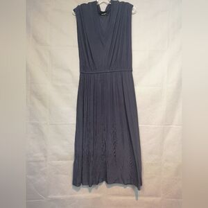 Rachel Comey Vintage Navy Blue Sleeveless Gathered Plisse Jersey Day Dress